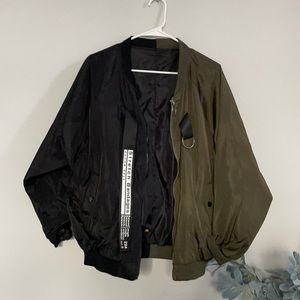 Oversized thin bomber jacket